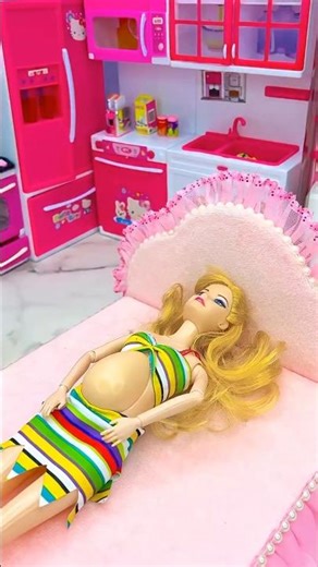 Satisfying with Unboxing Barbie doll house, Bedroom time ASMR. #asmr #shorts #joy