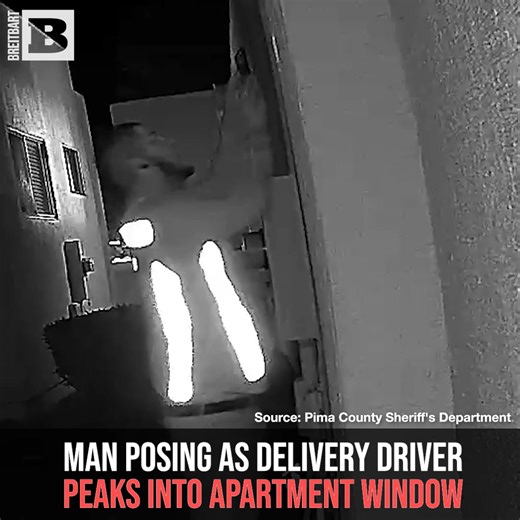 Seeking the public's help to identify someone, the Pima County Sheriff's Department out of Arizona published footage showing what appears to be a man posing as a delivery driver sneaking a peak into someone's apartment using a cell phone. | Breitbart