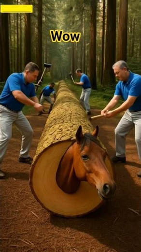 4 Workers Rescue Trapped Horse #HorseRescue #AnimalRescue #ViralShorts #Workers #Bravery