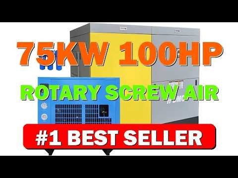 75KW 100HP Rotary Screw Air Compressor 460V/3Ph 425CFM 125psi Variable Speed Drive - B0DWDX1FFL