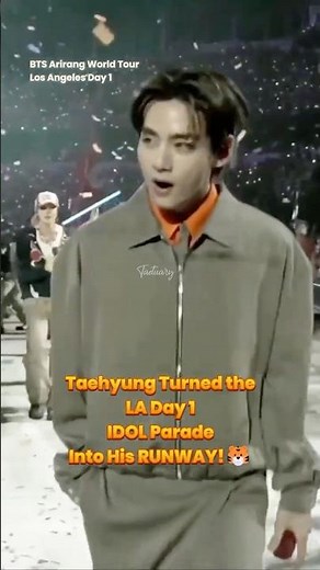 Taehyung Turned the LA D1 IDOL Parade Into His RUNWAY! #V #shorts
