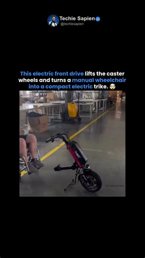 This Attachment Turns a Manual Wheelchair Into an Electric Trike 🤯