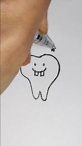So Easy Draw Cute Tooth 😁 | Easy Drawing for Beginners🦷 #drawingforkids #easydrawing #drawingideas