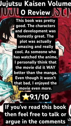 Jujutsu Kaisen Volume 0 Review #jjk #manga #books