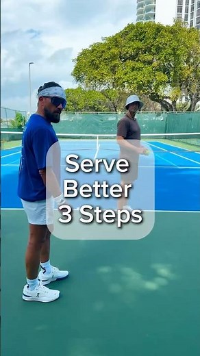Serve better in 3 steps, using continental grip tennis lesson.