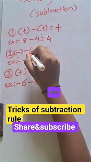 ➖️✅️subtraction sign rule.. #maths #mathstricks #english #kidseducatio #education #viral #reel#