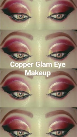 Copper Glam Eye Makeup | Beginner Practice ✨#eyemakeup #makeuppractice #beginner #glamlook