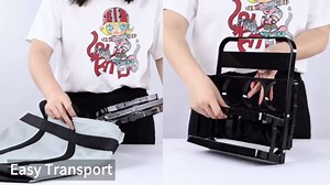 Bodaon 4 Cup Drink Carrier with Handle, Plastic Cup Carriers for Drinks, Drink Holder for Car, Take Out Delivery Drivers Accessories, Portable Foldable Reusable Mobile, Use for Food Delivery Bag