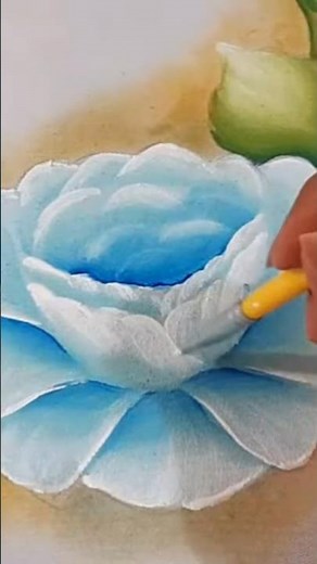 Pétalo azul y Centro blanco de Flor | Rosa azul 💙 #art #painting #flowers