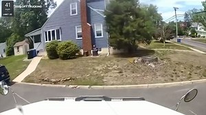 Dashcam video shows wild moment dump truck smashes into home