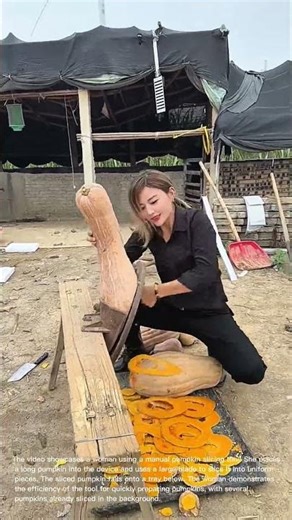 Efficient Pumpkin Slicing: Using a Manual Cutter for Quick Prep