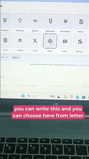 Generate articles , Letters Just in seconds with canva AI docs #Canva shorts