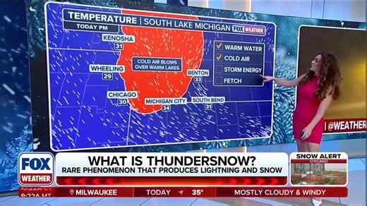 THUNDERSNOW: Lake-effect snow is moving through the Great Lakes region Sunday into Monday, creating the possibility of thundersnow. So what is it? FOX Weather Meteorologist Bayne Froney explains the rare phenomenon and what makes it possible during this lake-effect snowstorm. | FOX Weather