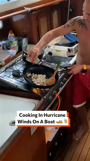 Cooking in hurricane winds on a boat 🚤👨‍🍳 | Twisted