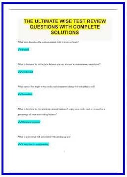 THE ULTIMATE WISE TEST REVIEW QUESTIONS WITH COMPLETE SOLUTIONS3150 636x882
