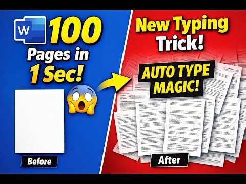 MS Word में 1 सेकंड में Text कैसे Generate करें No Typing Needed | MS Word Auto Text Generator Trick