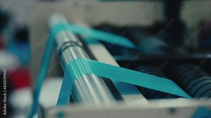 Inside the Modern Plastic Film Factory, a Machine Utilizing Polyethylene.