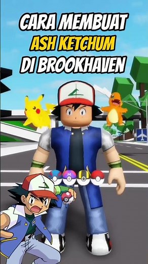 Cara membuat ASH KETCHUM (Satoshi) di brookhaven (Pokemon) #shorts