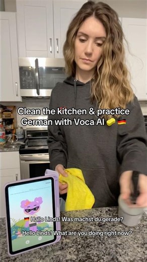 Practice German while doing chores with @v‪@vocaai_official‬#vocaai #german #germanlearning