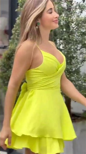 Dramatic Poise Neon Yellow Flared Minidress‪@komalpandey3894‬‪@sejalkumarofficial‬ ‪@Aashna.Shroff‬