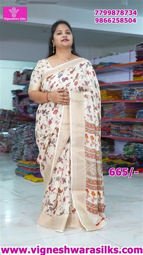 💫 Drape the Magic of Grace — Georgette Sarees that Steal Every Glance 💫 Step into charm with our stunning Georgette Sarees from Vigneshwara Silks, crafted to make your every moment shine brighter 🌸✨. Feel the flow, adore the colours, and flaunt your flawless style wherever you go 🛍️ Visit our stores at Kphb, Erragadda, Chandanagar, AS Rao Nagar, Kothapet, and Visakhapatnam to experience the latest saree trends in person. To order your favourite saree, just take a screenshot of the product yo