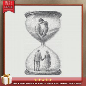 Romantic Hourglass Cross Stitch Pattern, Young & Old Love PDF Pattern - Etsy