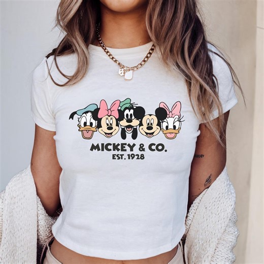 Retro Mickey & Co 1928 Baby Tee, Y2K 90s Style Mickey Mouse Tee, Vintage Disneyland Mickey and Friends, Disneyworld Shirts - Etsy