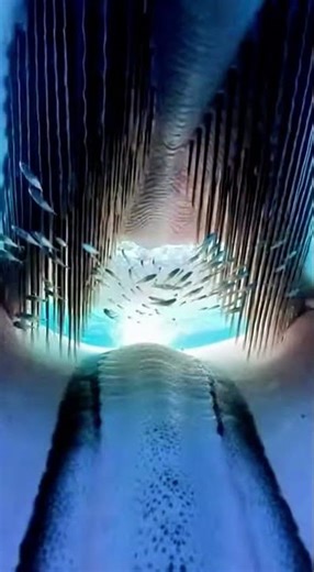 Camera Inside Whale's MOUTH While Feeding! 🐋😱 #whale #pov #inside