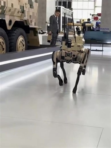 🤖️🐺A robot wolf, developed by China North Industries Group Corporation Limited (NorincoGroup), showcased at the #WorldDefenseShow2026 #Riyadh #saudiarabia | ShanghaiEye