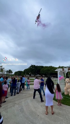 Amazing helicopter gender reveal.🚁✨💕 #genderrevealparty #genderreveal #genderrevealideas #genderrevealworld #charevelacaoideias #charevelacao #genderrevealmiami #genderrevealhelicopter #helicoptergenderreveal