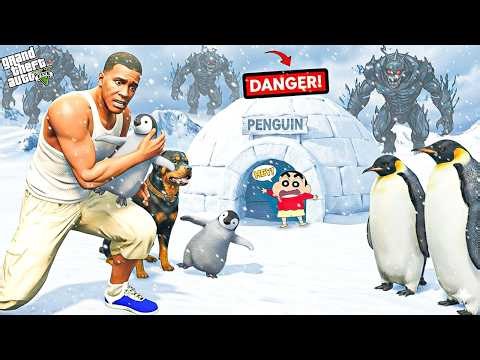 CAN FRANKLIN & SHINCHAN SAVE THIS PENGUIN FROM DANGER? 🐧😱 | GTA 5
