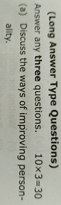 (Long Answer Type Questions)Answer any three questions. 10×3=3... | Filo