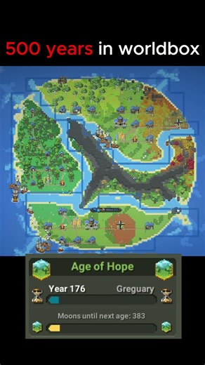 500 years in worldbox #worldbox #games #gaming #shorts