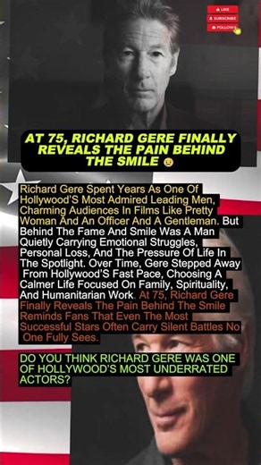 At 75, Richard Gere’s Hidden Pain 💔 #richardgere #hollywood #legend