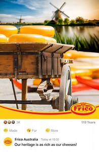 18K views · 16 reactions | With every slice of Frico cheese you can feel the flavor of our values: The authenticity of the Dutch nature, the excellence of heritage, and the wisdom of cheesemaking over dozens of years! #fricomore Visit our new website: https://www.frico.com/au/en/our-heritage/?utm_source=Facebook&utm_medium=Social&utm_campaign=FricoAustralia | Frico | Facebook