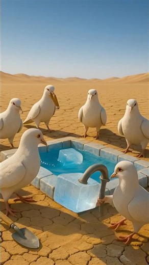 “Pigeons Build a Swimming Pool in the Desert | Unreal AI Animation”