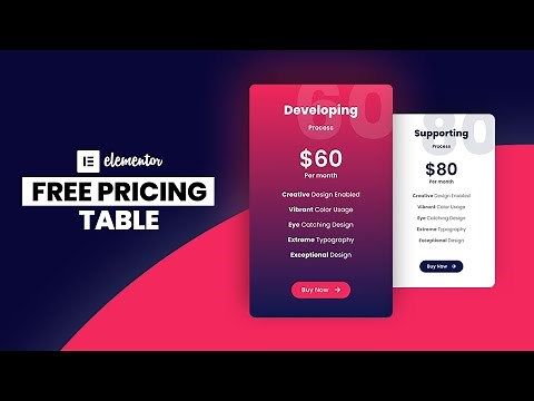 How to Make a COOL Pricing Table Design in Elementor for FREE | WordPress Elementor Tutorial