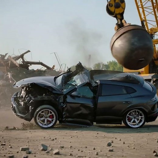 🏗️ Wrecking Ball DESTROYS Lamborghini Urus! 💚 Satisfying SUV Destruction #crash