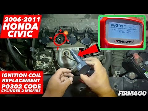 2006-2011 HONDA CIVIC IGNITION COIL & SPARK PLUG REPLACEMENT - P0302 CODE CYLINDER 2 MISFIRE FIX