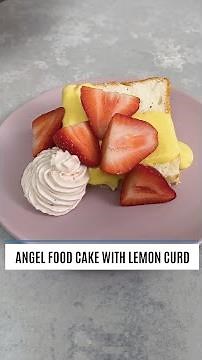 Angel Food Cake with Lemon Curd #easterrecipes