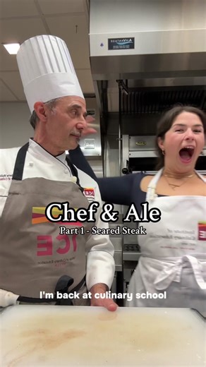 Learn the fundamentals of searing a steak straight from a culinary school instructor!!! 🥩🔥🔪 On episode one of Chef & Ale, the experienced ICE culinary instructor Chef Herve Malivert walks us through the steps to making a perfectly seared steak every time!! 🌟 The four important steps Chef Herve points out is: 🧂 Seasoning - generously & evenly 🍳 Searing - in a HOT pan and evenly on both sides 🥄 Basting - with no more than 2-3 aromatics and butter 🥩 Resting - approximately half of the cooki