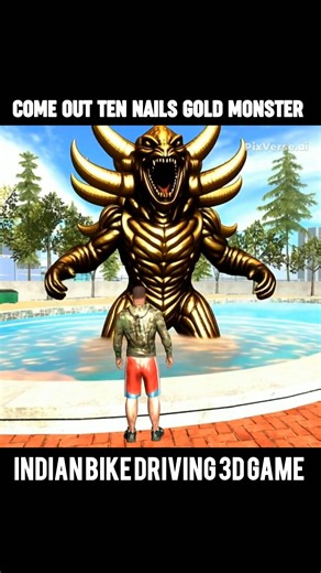 COME OUT TEN NAILS GOLD MONSTER | INDIAN BIKE DRIVING 3D 😱 | #shorts #shortsfeed #gta5 #viral