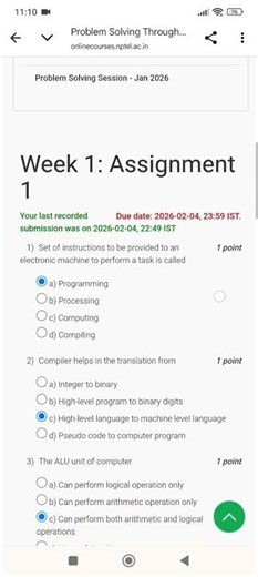 Problem Solving through Programming in C week 1 Assignment Answers
