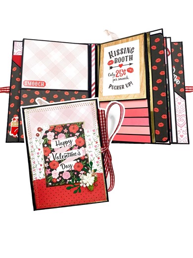 Valentine Mini Album With 3 Signatures and Waterfall, Flip Outs, Pockets, Tuck Spots and Inserts, Handmade Scrapbook Album, Vday Album - Etsy