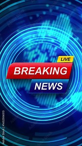 Breaking News logo animation template with futuristic technology background. For TV broadcast and social media platform template