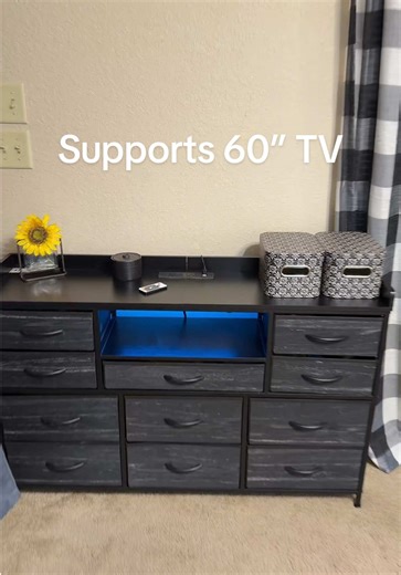 LED TV Stand and Dresser Combination for Space Saving