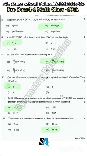 Class-10th math Air force school pre board -1| 2025-26. CBSE| NCERT math