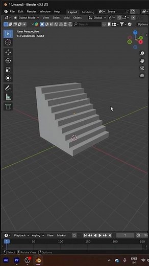 Create Realistic Stairs in Blender in Seconds! 🧱🔥 | Blender Tutorial #shorts #blender #pixora