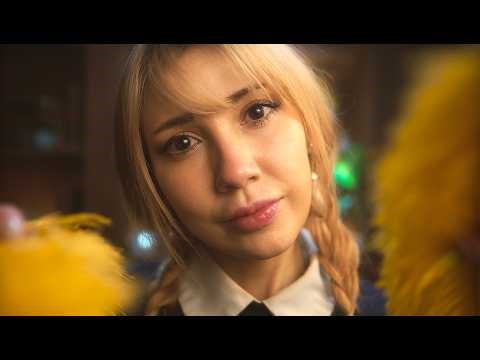 Fire & Feathers ASMR 🔥🪶 (Layered Sounds, Unintelligible Whispers, Personal Attention)