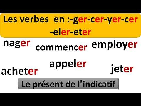 les verbes en - ger- cer- yer- eler- eter#Le présent de l’indicatif#